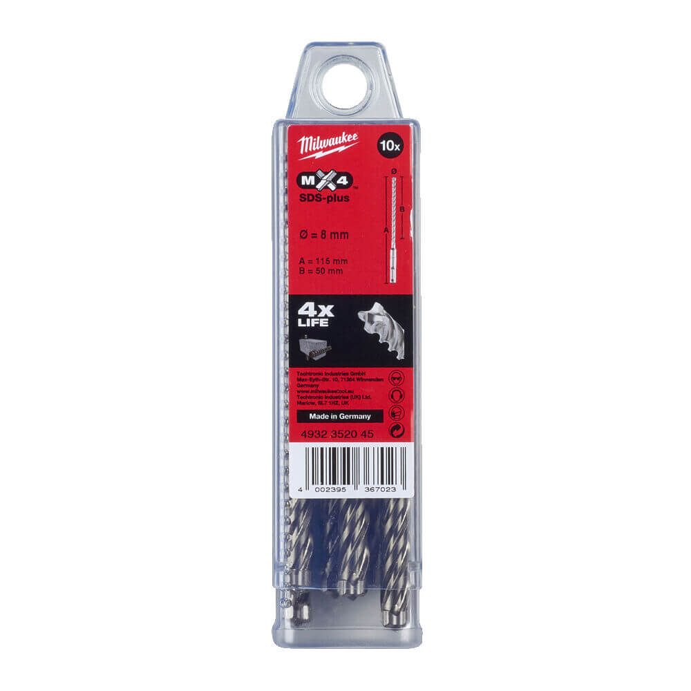 Foret béton SDS+ / MX4 - 4 taillants / Conditionnement par 10 ou 50